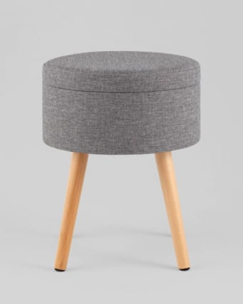 Пуф с ящиком Сторе Воодй рогожка серая / Store Woody_2