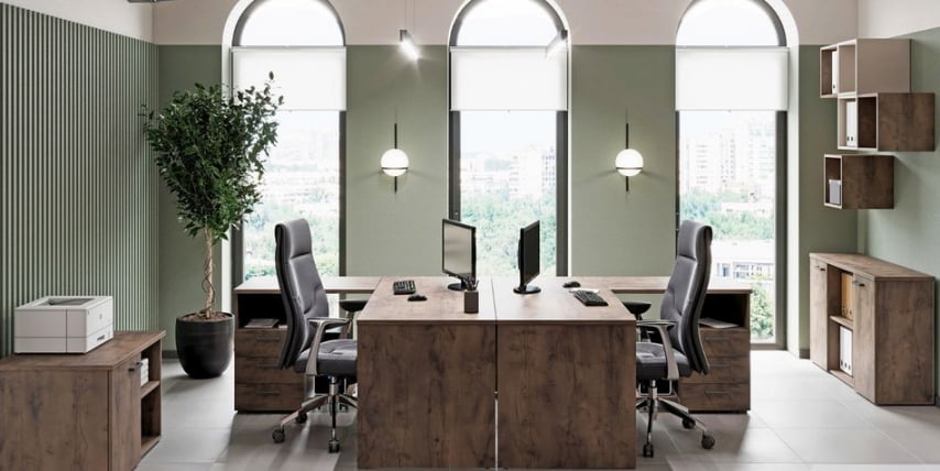 Стол руководителя ЛЕМО Л-170 Таксония шоколадная / LEMO L-170_2