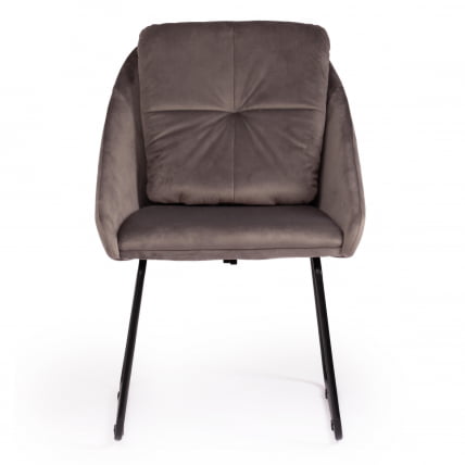 Кресло СТАР (мод. CЙ-1919) вельвет/металл, 68 х 60 х 88 см , серый (ХЛР 24)/черный / STAR (mod. CY-1919) (HLR_3