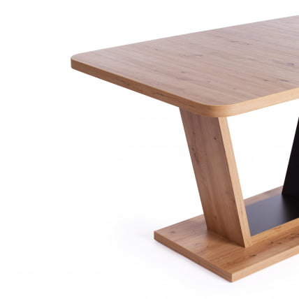 Стол обеденный ВОКС ЛДСП, 132-172кс85кс75,5 см, Дуб артисан/Графит / VOX 132-172x85x75,5_8