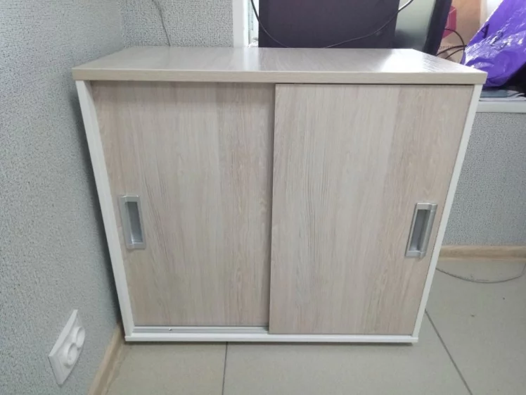 Тумба-купе Дека 9.02.08 Дуб Сантана светлый/Белый / Deka_3