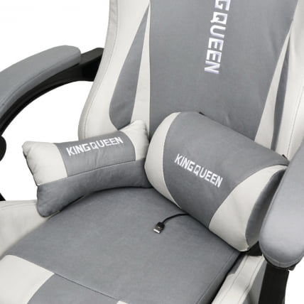 Кресло 907 КИНГКУЕЕН, замша, цвет серый с массажем, арт 907-Дэрк-Грей / KINGQUEEN, 907-Dark-Grey_5