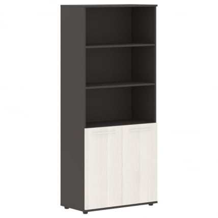 Шкаф с одним комплектом глухих малых дверей ЕДИС ЕХCС 85.5 Ясень Траун Белый Мокко / EDIS EHCS_0