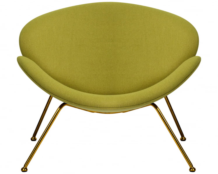 Кресло дизайнерское ДОБРИН ЕМИЛЙ (светло-зеленая ткань АФ3, золотое основание) / DOBRIN EMILY AF3,_5