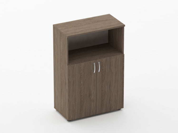 Шкаф средний полуоткрытый Глассй 6.12.121 Дуб Верцаска / Glassy_0