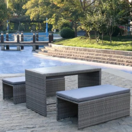 Плетеный диван-трансформер С330Г-В78 Грей / S330G-W78 Grey_1