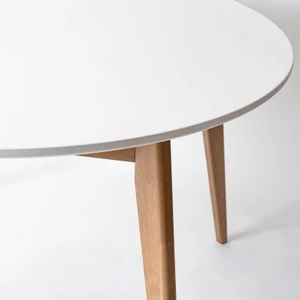 Стол обеденный Орион 100кс100 Эмаль белая Морилка Орех / 100x100_1