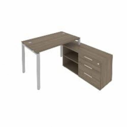 Рабочая станция на П-образном м/к с опорной тумбой правая Метал Сйстем БП.РС-СТС-2.2 Пр Вяз/Серый / Metal System_0