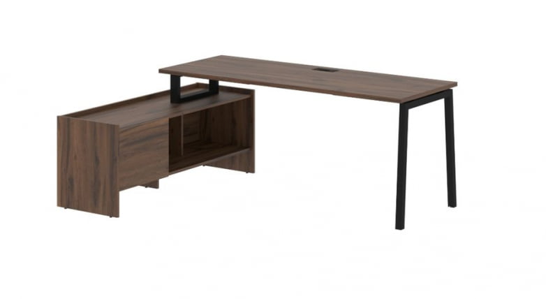 Стол с тумбой ЕДИС ЕЛCТ 19614 Дуб Денвер темный Черный / EDIS ELCT_0