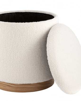 Пуф с ящиком Холли Л Тедди белый / L_4