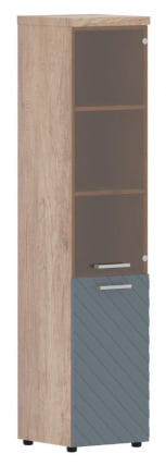 Шкаф колонка комбинированная с топом (правый) Торр ЛУКС ТЛХC 42.2 Р Дуб Каньон Серо-голубой / Torr LUX TLHC R_0