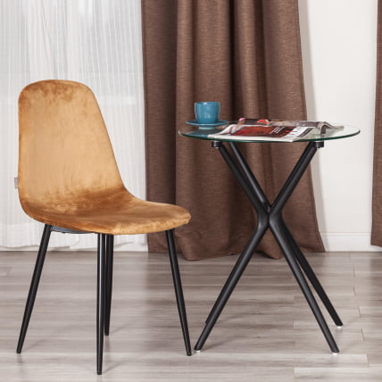 Стул БРЕЕЗЕ (мод. ДЖСC-58) Велюр/металл , 44 х 53 х 86 см, бровн (коричневый) ХЛР12 / черный / BREEZE (mod. JSC-58) brown HLR12_8