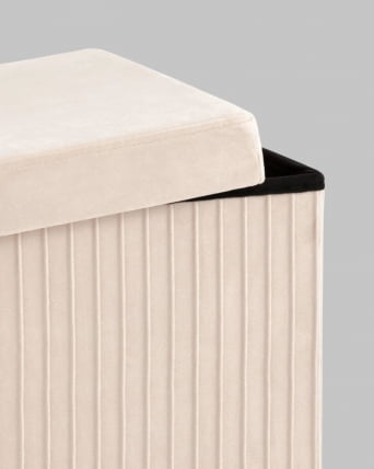 Пуф складной с ящиком Сторе Скуаре Бежевый / Store Square_5