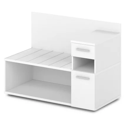 Тумба багажная с ящиком и дверью правый Орната 	Н-444 Пр Белый Шагрень / Ornata_0