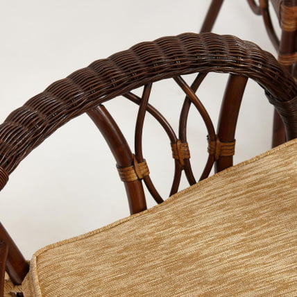 Комплект обеденный АНДРЕА ГРАНД (стол со стеклом+6 кресел+ подушки) Пекан Вашед (античн. орех), Ткань рубчик, цвет кремовый / ANDREA GRAND Pecan Washed_14