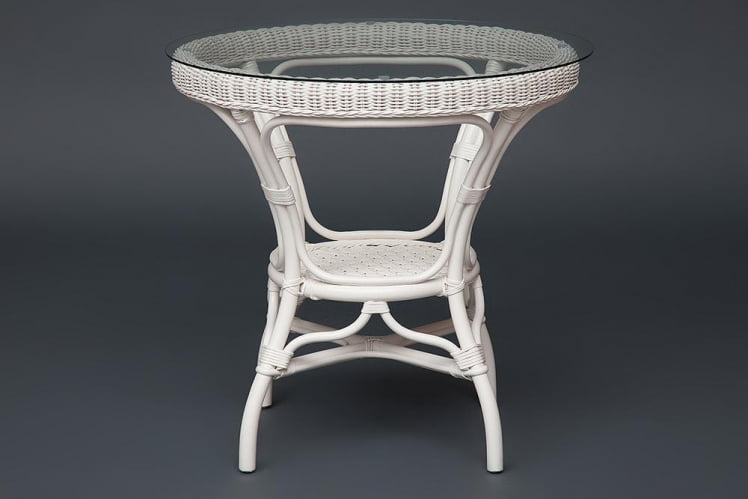 Комплект обеденный АНДРЕА ( стол со стеклом + 4 кресла + подушки) ТCХ Вхите (белый), Ткань рубчик, цвет кремовый / ANDREA TCH White_5