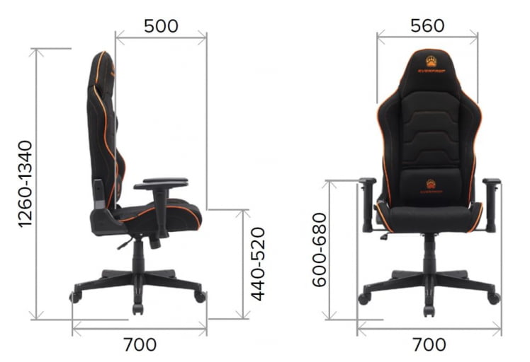 Кресло геймерское Еверпроф Пантхер Ткань Оранжевый / Everprof Panther_12