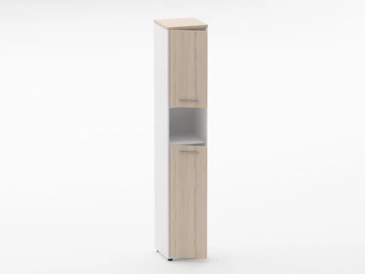 Шкаф 5 узкий закрытый, с нишей Дека 10.23.14Л Туя/Белый / Deka_1