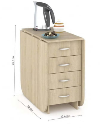 Стол-книжка с ящиками Глория 606 К Дуб сонома_2