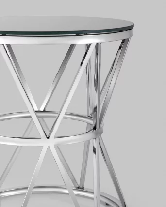 Журнальный стол ВИВА 50кс50 Серебро (стекло черное) / 50x50_5