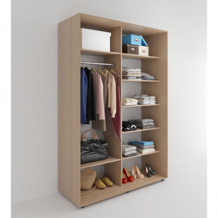 Шкаф-купе 2-х дверный Акцент-Дуэт Д 1000х600 Дуб молочный_1