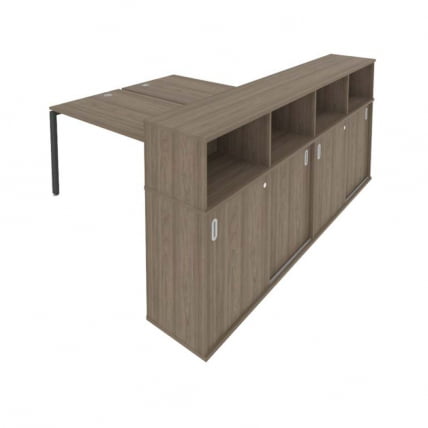 Рабочая станция с опорным шкафом-купе Метал Сйстем Б.РС-СШК-4.4 Вяз/Антрацит / Metal System_0