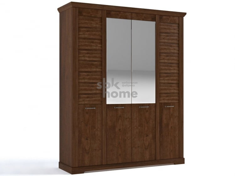 Шкаф 4-х дверный, Кантри (1860*558*2300) Орех Риббек темный, 11308_0