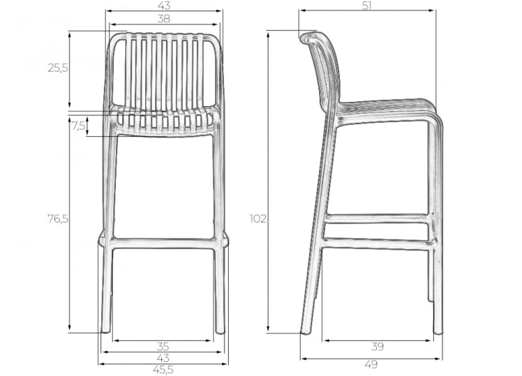 Стул барный ДОБРИН CХЛОЕ БАР (темно-серый) / DOBRIN CHLOE BAR_9