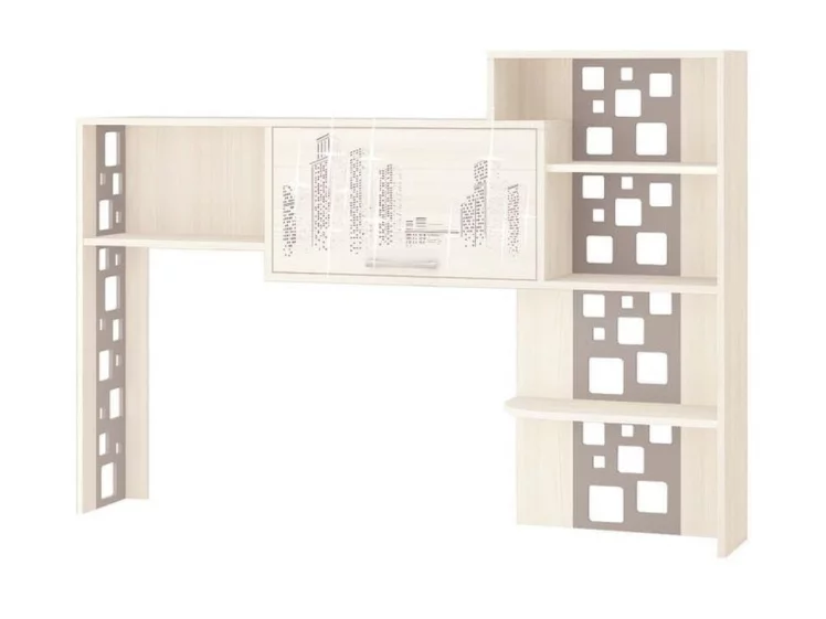 Стол компьютерный с надстройкой Мегаполис 55.24 55.25 Сосна Астрид_2