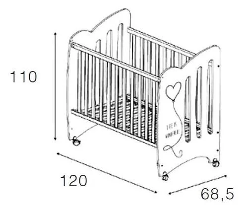Кровать Микуна Вондерфул 120кс60 Вхите/Блуе / Micuna Wonderful 120x60 White/Blue_2