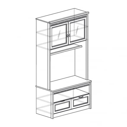 Шкаф многоцелевой Лючия 187 Дуб Оксфорд серый_1