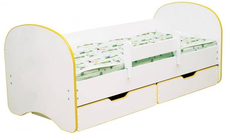 Кровать детская Радуга с 2-мя ящиками 800*1900 Белый_0