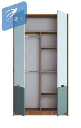 Шкаф РИCХ ШК-002 Мята/Сумеречный голубой/дуб крафт золотой / RICH_2