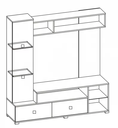 Стенка Карисма 5а Дуб сонома/Белый глянец_1