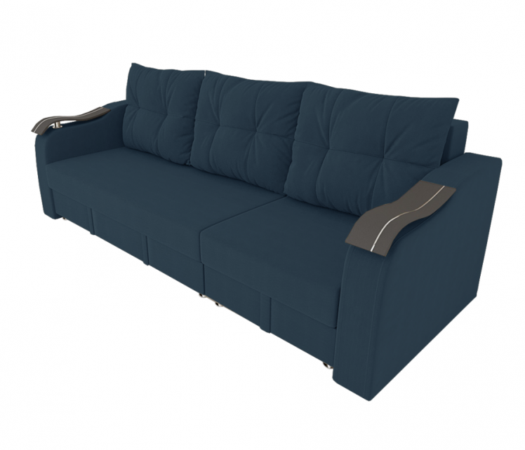 Диван прямой Рио Трансформер (Берхоусе) Цвет фасада: Синий Велюто 54; Тип: Левый/правый; Материал фасада: Металл/Велюр / (Berhouse)_0