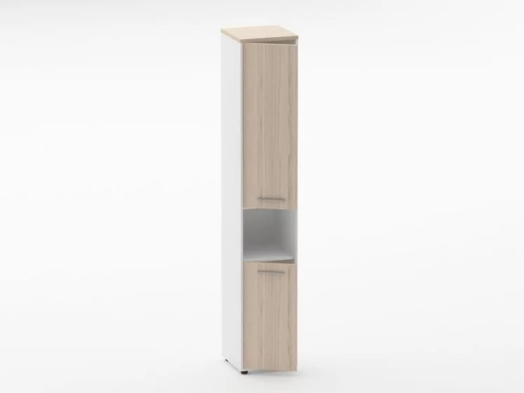 Шкаф 5 узкий закрытый, с нишей Дека 10.23.15Л Туя/Белый / Deka_1