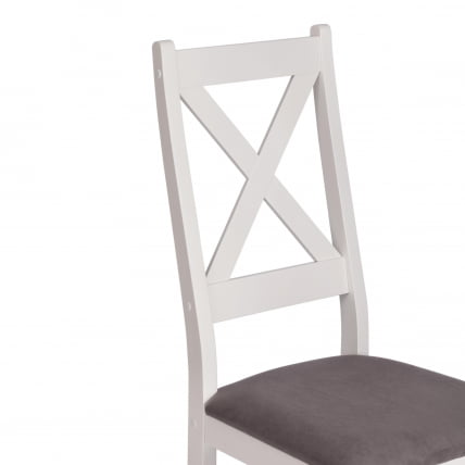 Стул CРОССМАН (комплект) НЕВ, Многослойный березовый шпон, 41х40х100 см, вхите/велюр темно-серый / CROSSMAN NEW, white/велюр_8