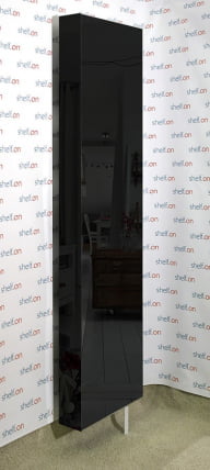 Поворотный шкаф в черном глянцевом стекле Драйв Шелф (правый) Венге_2