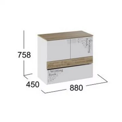 Тумба с ящиком и 2-мя дверями Оксфорд ТД-139.04.01 Ривьера Белый с рисунком_2