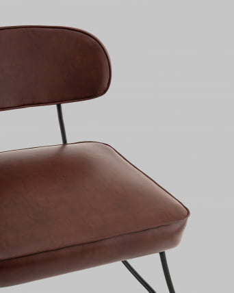 Кресло Кате нев ткань экокожа бордово-коричневый / Kate new_7