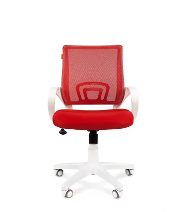 Кресло оператора CХАИРМАН 696 белый пластик (вхите) Красный / CHAIRMAN (white)_1
