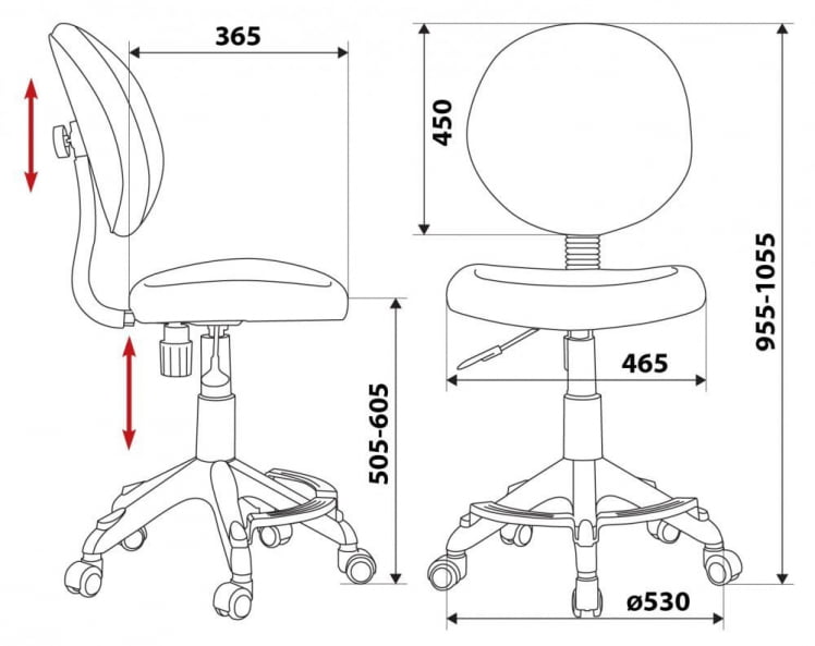 Кресло детское Бюрократ КД-В6-Ф/ТВ-96-1 / KD-W6-F/TW-96-1_4