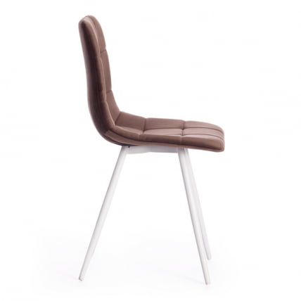 Стул CХИЛЛЙ (мод. 7095-1) / 1 шт. в упаковке ткань/металл, 45кс53х88 см, высота до сиденья 50 см, коричневый баркхат 12/белый / CHILLY (mod. 45x53х88 barkhat_1