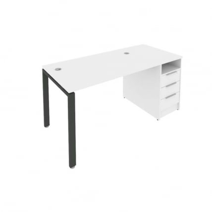 Рабочая станция с опорной тумбой Метал Сйстем Б.РС-СТП -1.2 Белый/Антрацит / Metal System_0