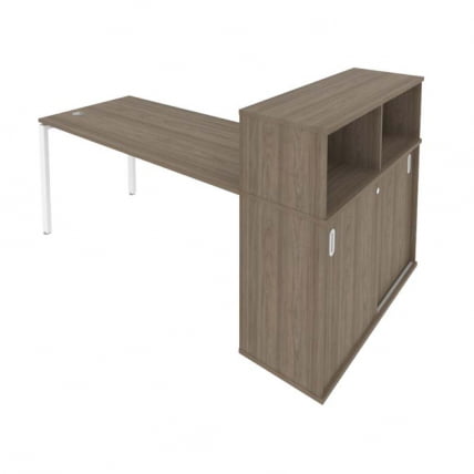 Рабочая станция с опорным шкафом-купе Метал Сйстем Б.РС-СШК-3.4 Вяз/Белый / Metal System_0