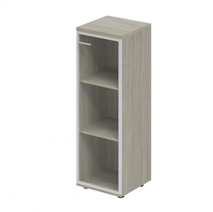 Шкаф средний со стеклом, задняя стенка ХДФ (правый) Винг ВН.802.ОЛ.АЛ.Р Дуб светлый / Wing WN.802.OL.AL.R_0