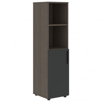 Шкаф-колонка с глухой малой дверью (левый) ВЕЛИОН ВМCС 40.5 Л Яшма черный Дуб Сильвер / VELION VMCS L_0