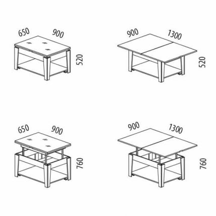 Журнальный стол-трансформер Агат 34.10 Кронберг-Белый песок_10