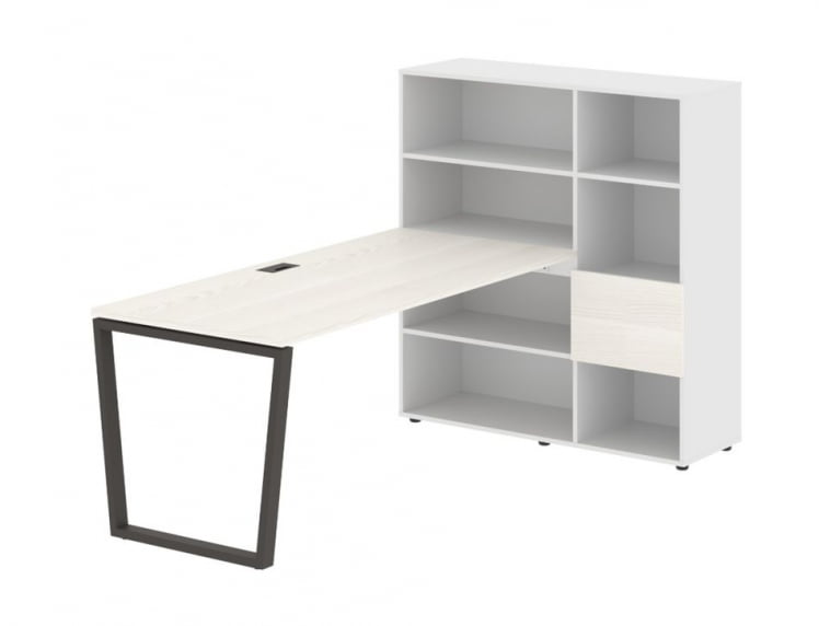 Рабочая станция ЕДИС ЕВРСТ 1217 Ясень Траун Мокко Белый / EDIS EVRST_0