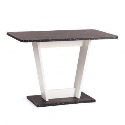 Стол обеденный ТИБИ нераздвижной ЛДСП, 68,6 х 110 х 75 см, Мрамор черный/Белый / TIBI_0